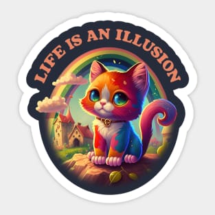 Life Is An Illusion  / Existentialist Meme Design Sticker